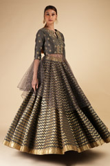 Grey Chanderi Peplum Lehenga926 video